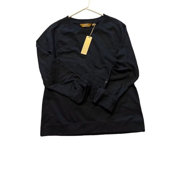 Women's Black Crew Neck Long‎ Sleeve  Sweatshirt M - Picture 4 of 13